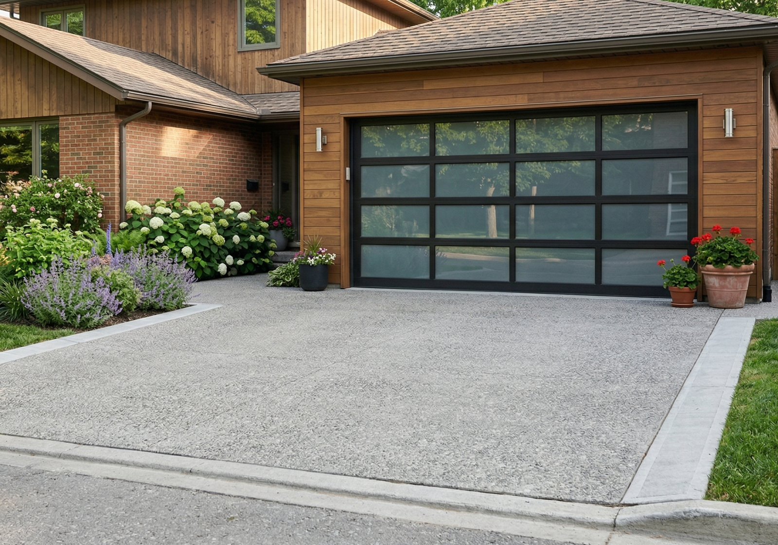 concrete garage entrance