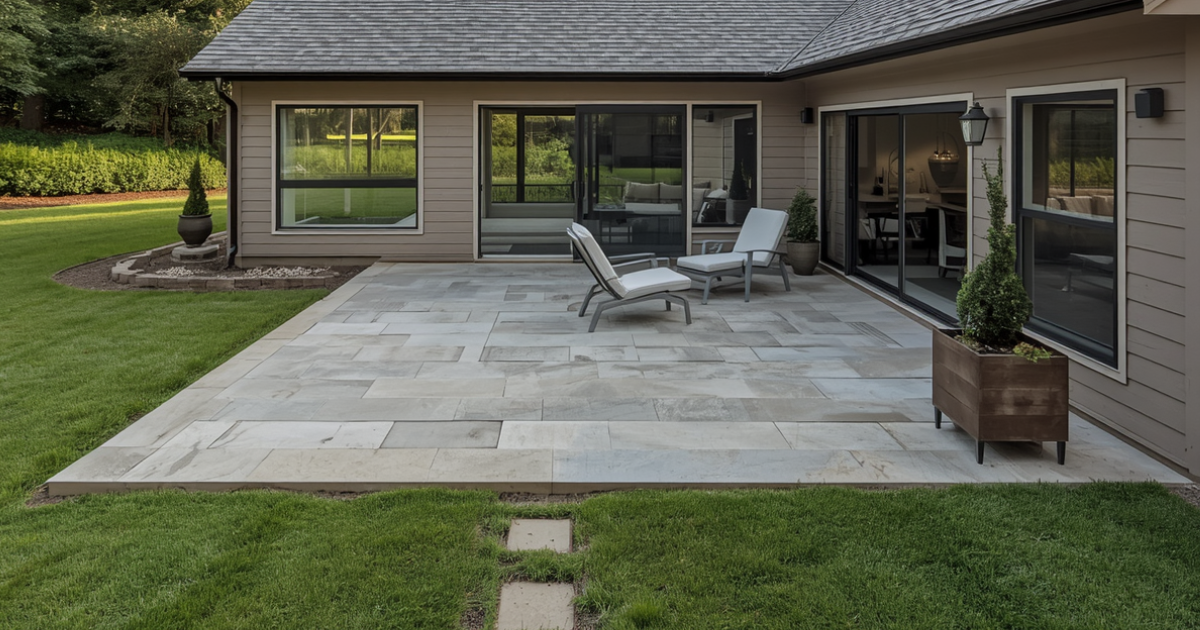 concrete patio on a home