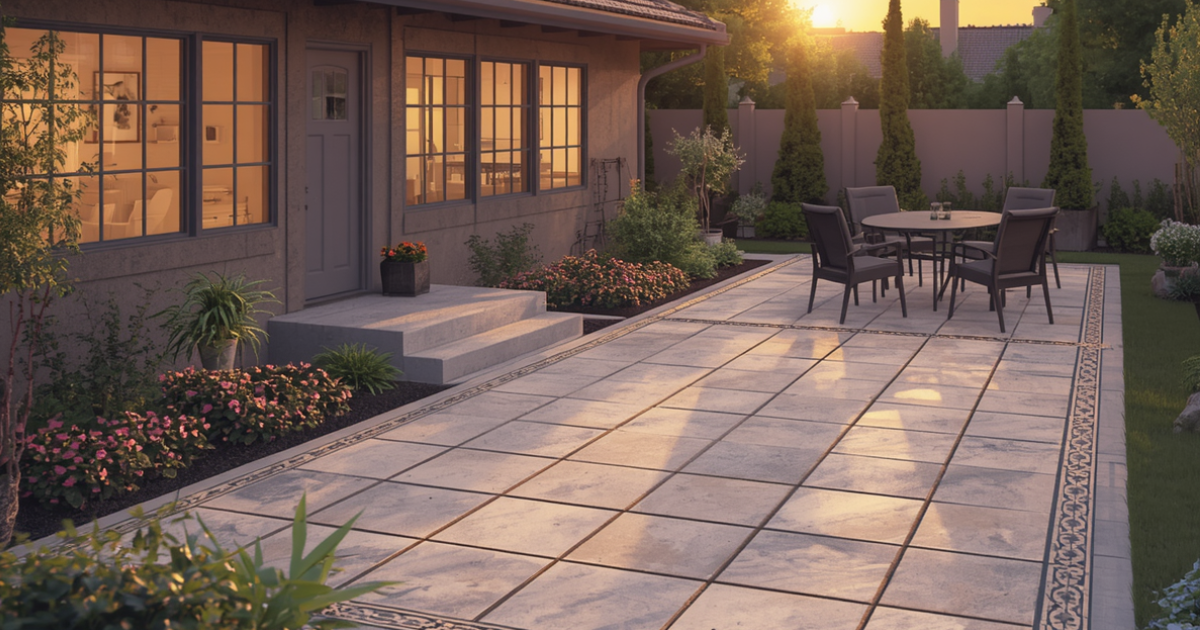 Stamped concrete patio