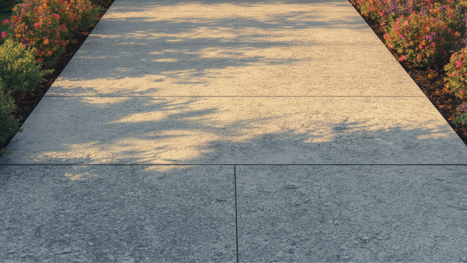 concrete driveway in front of a garage