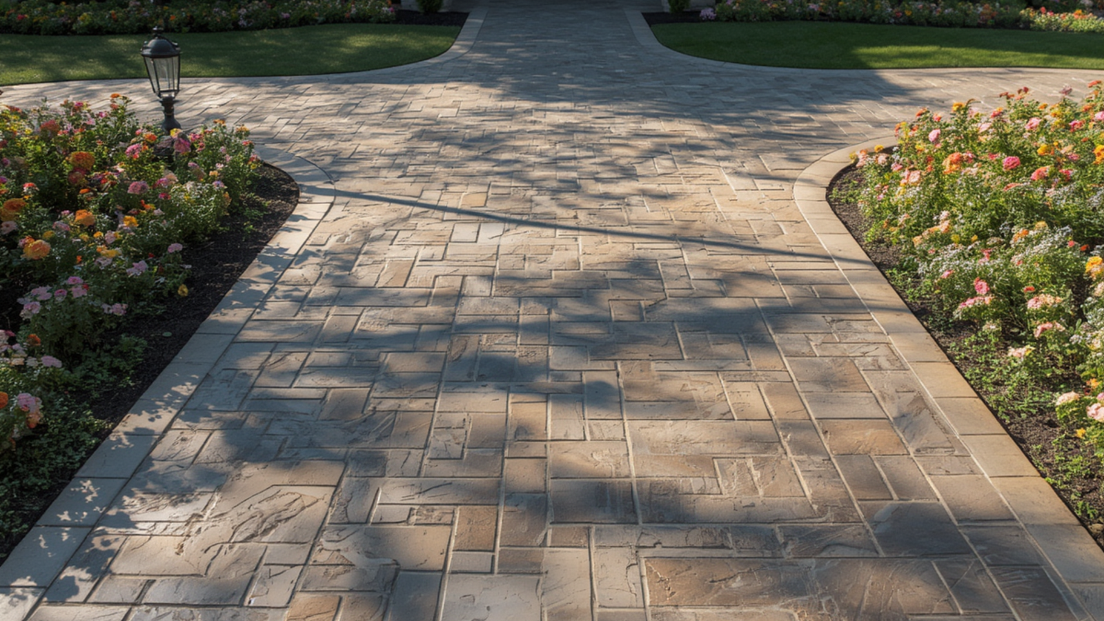Stamped concrete driveway