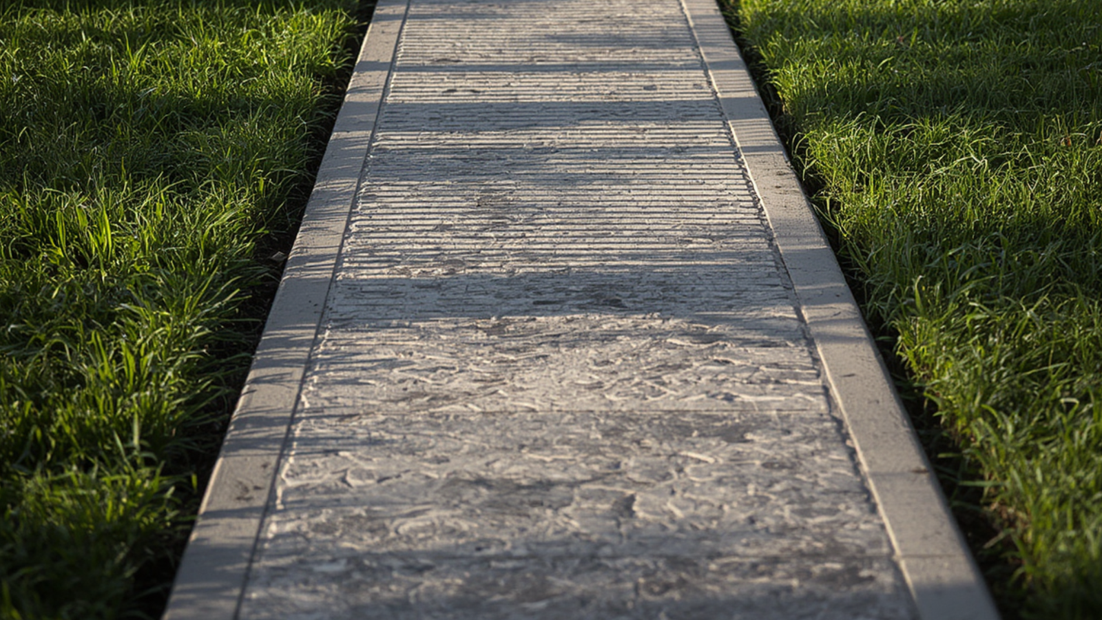 Stamped concrete walkway