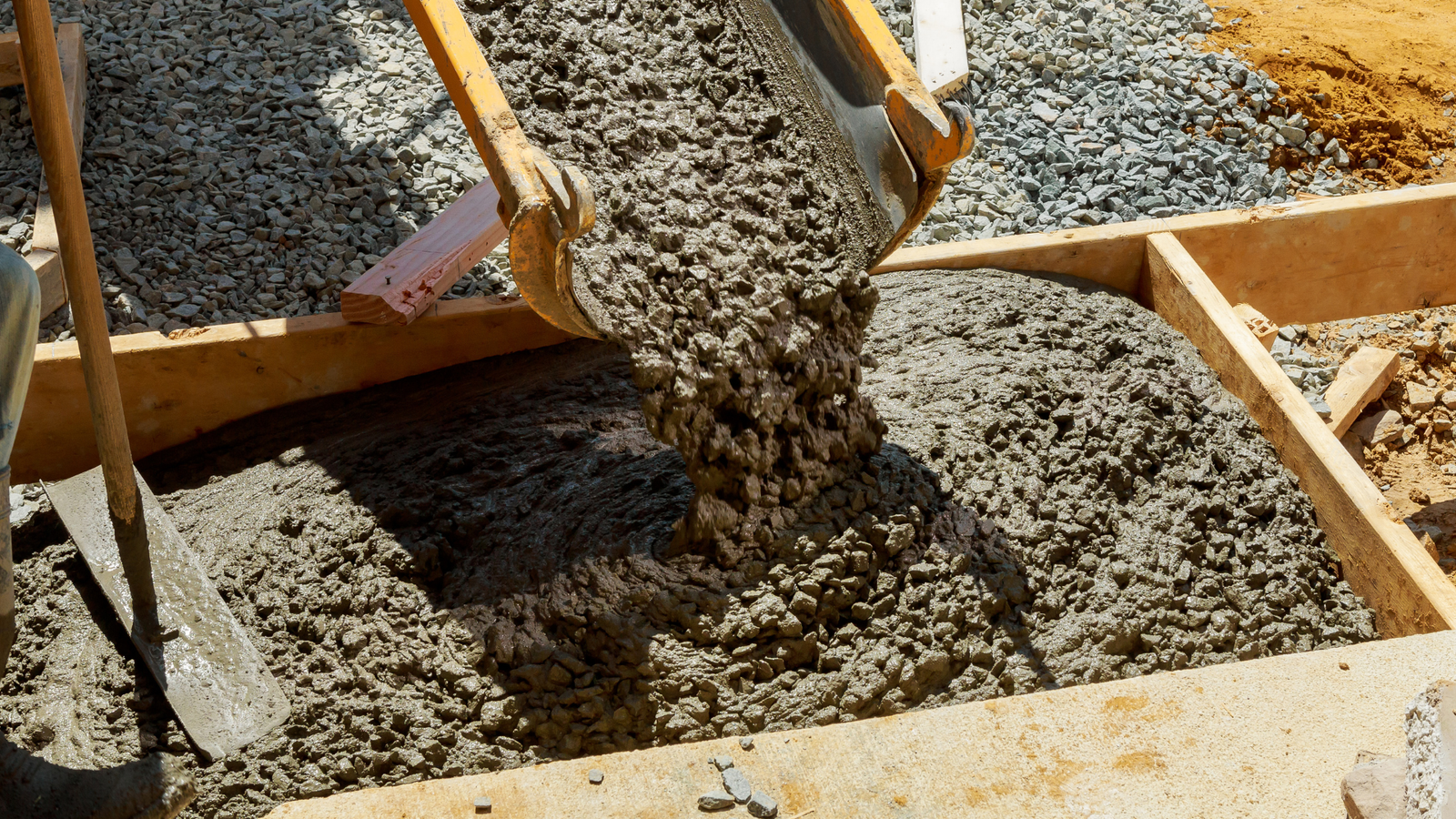 Retaining wall base being built by experts of Premier Concrete FW